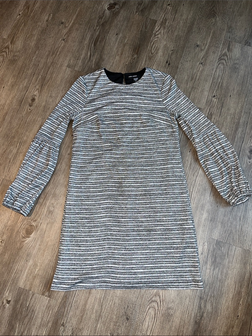 MAGGY LONDON Striped Long-Sleeve Shift Dress